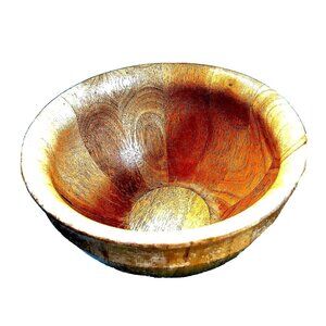 Dansk International Wood Wooden Salad Bowl Light Beige Brown Vintage 12" x 6.5"
